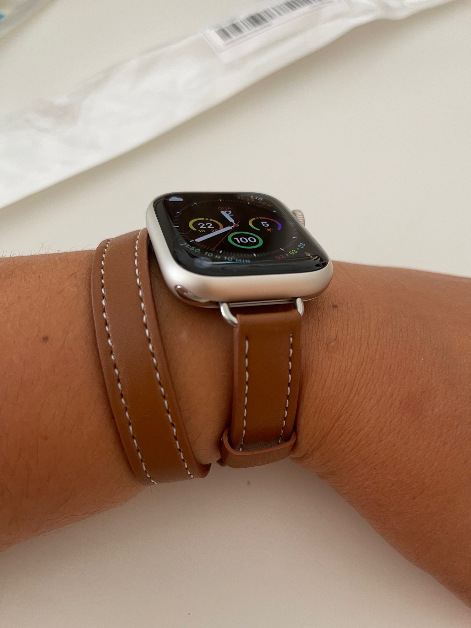 Шкіряний ремінь з подвійним туром для iWatch ultra band 49mm 45mm — фото покупця