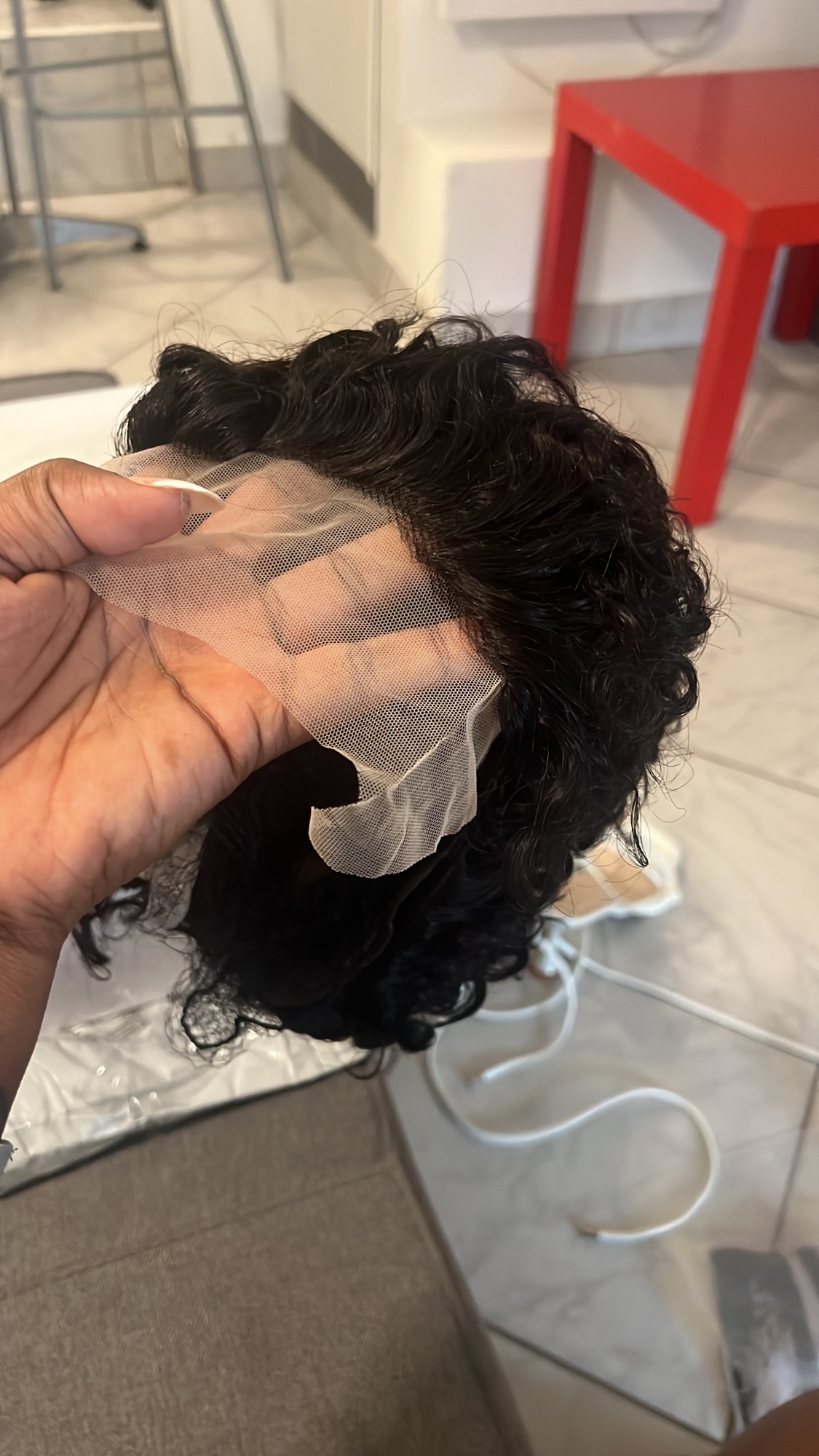 Short Curly Lace Front Wigs 13X1 Brazilian Water Wave Human Hair Wigs Pixie Cut Transparent Lace Wig for Black Women photo review