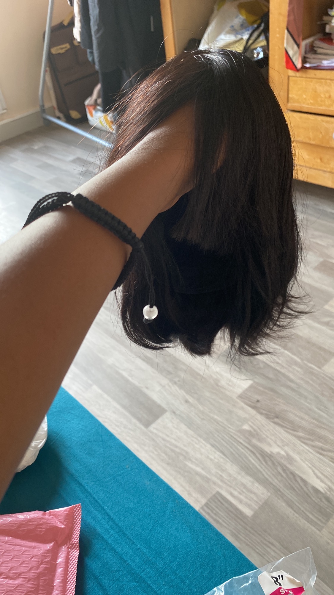 Brazilian Human Hair Short Bob Wig for Women, Featuring Bangs And Straight Style, a Glueless Full Machine-Made Wig with 150% Density photo review