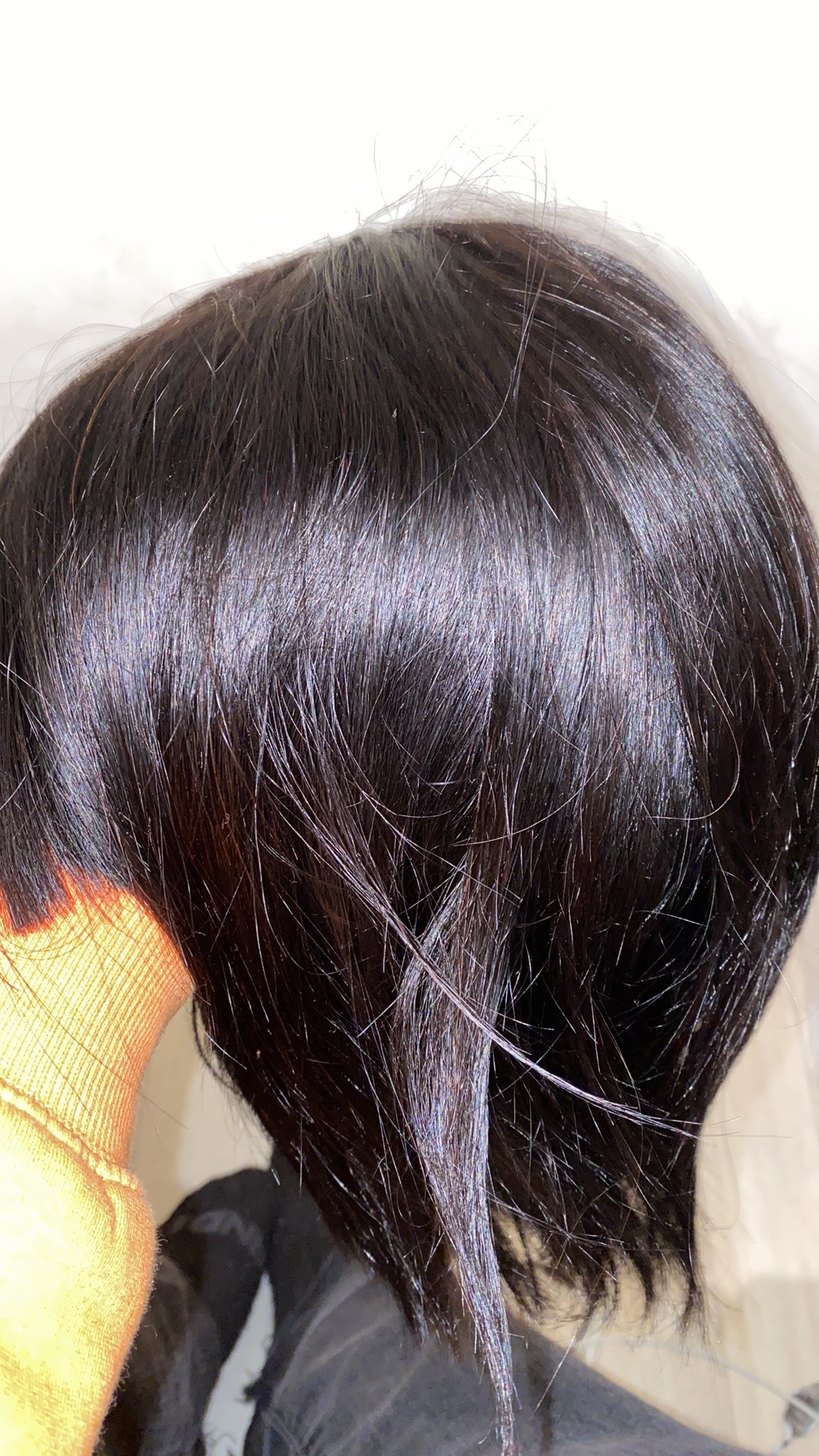 Brazilian Human Hair Short Bob Wig for Women, Featuring Bangs And Straight Style, a Glueless Full Machine-Made Wig with 150% Density photo review