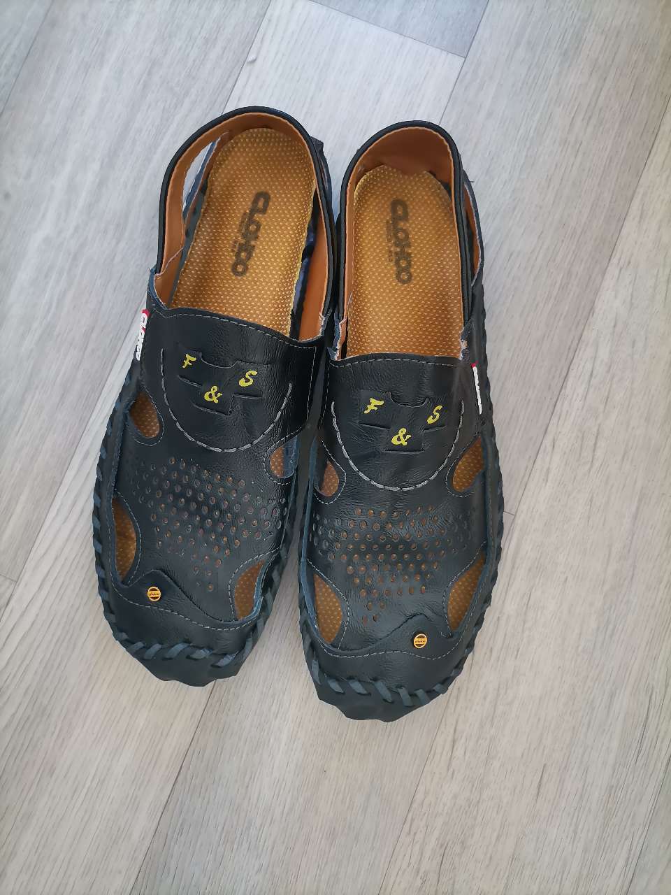 Clohoo Mens Sandals Durable Handmade Stitching Close Toe Non Slip Shoes ...