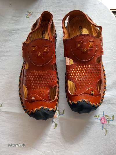 Clohoo Mens Sandals Durable Handmade Stitching Close Toe Non Slip Shoes ...