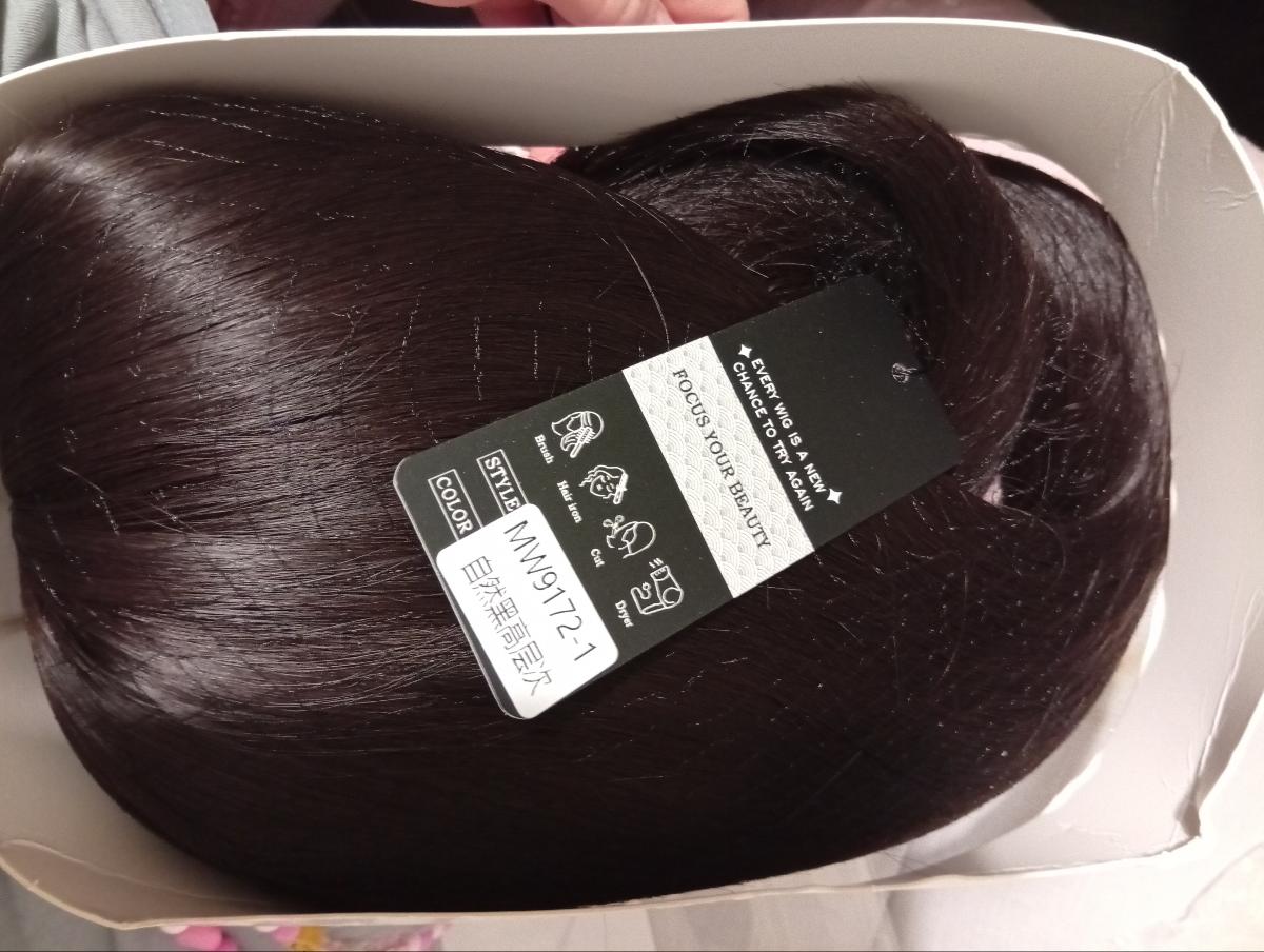 Long Straight Black Wig with Bangs High Layered 150% Density Black Wigs for Women Daily Party Use Synthetic Fiber Wig Heat Resistant 86.36 cm photo review