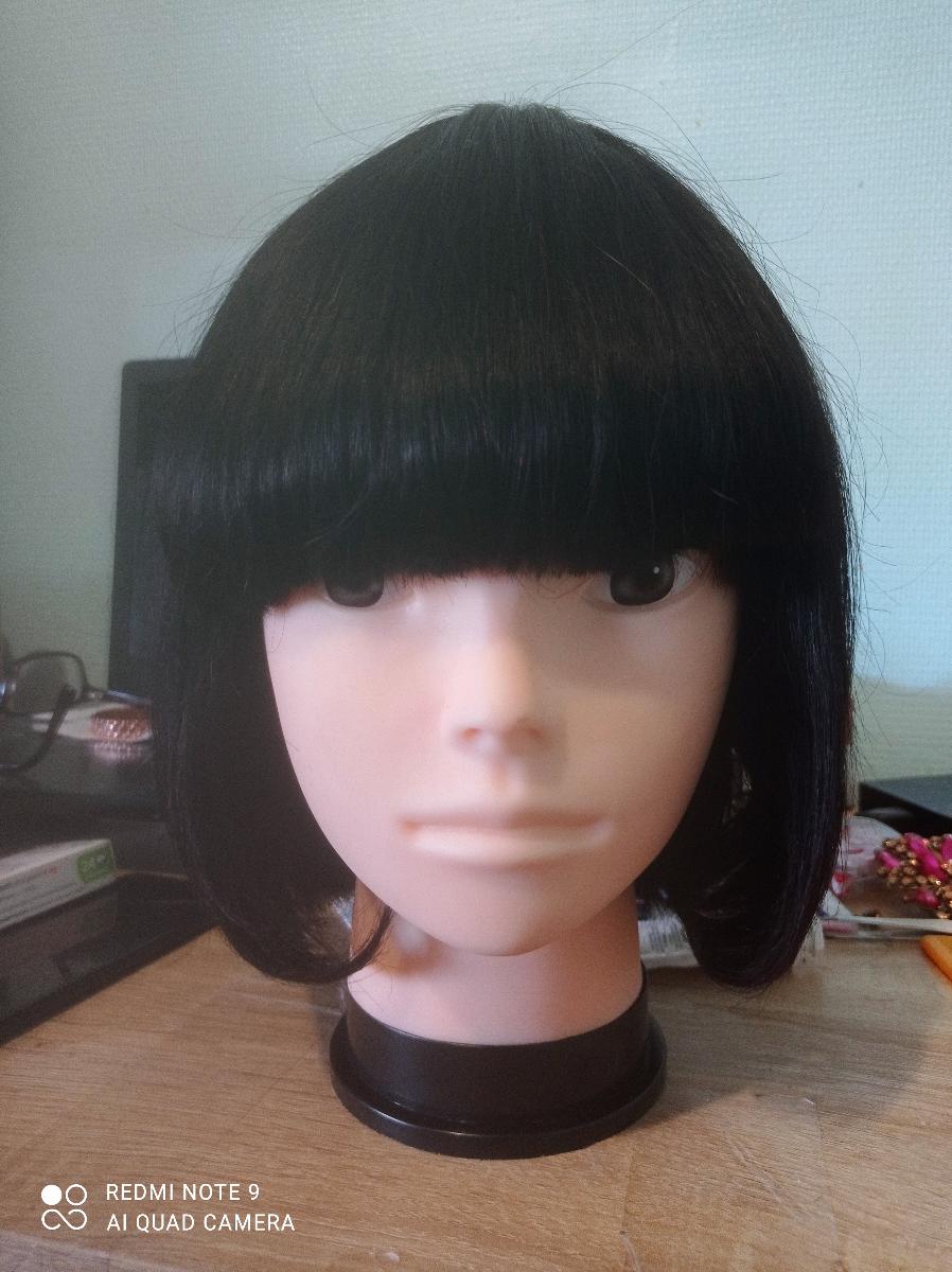 Brazilian Human Hair Short Bob Wig for Women, Featuring Bangs And Straight Style, a Glueless Full Machine-Made Wig with 150% Density photo review