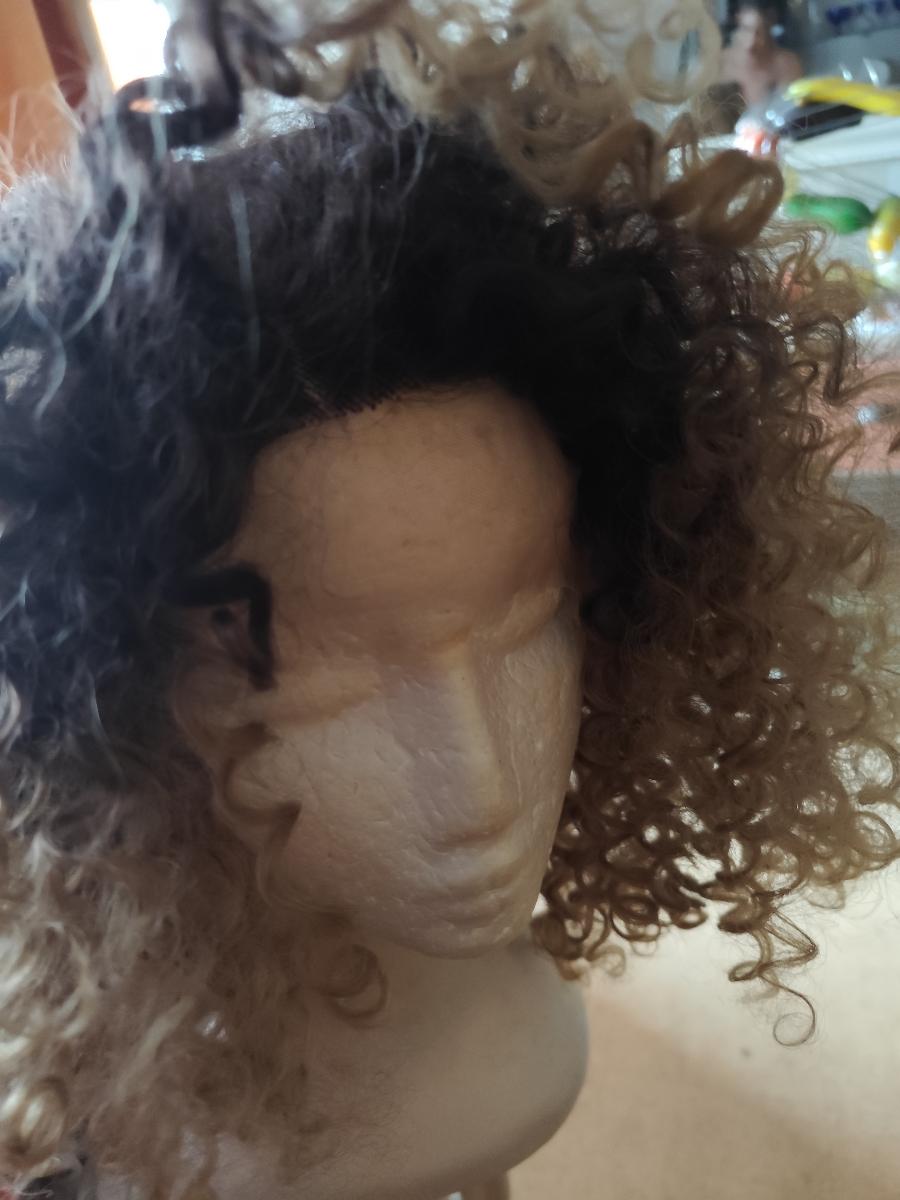 40.64 Cm Afro Kinky Curly Lace Front Wigs Synthetic Curly Wigs For Women Pre Plucked Heat Resistant Fiber Hair Lace Front Wigs photo review