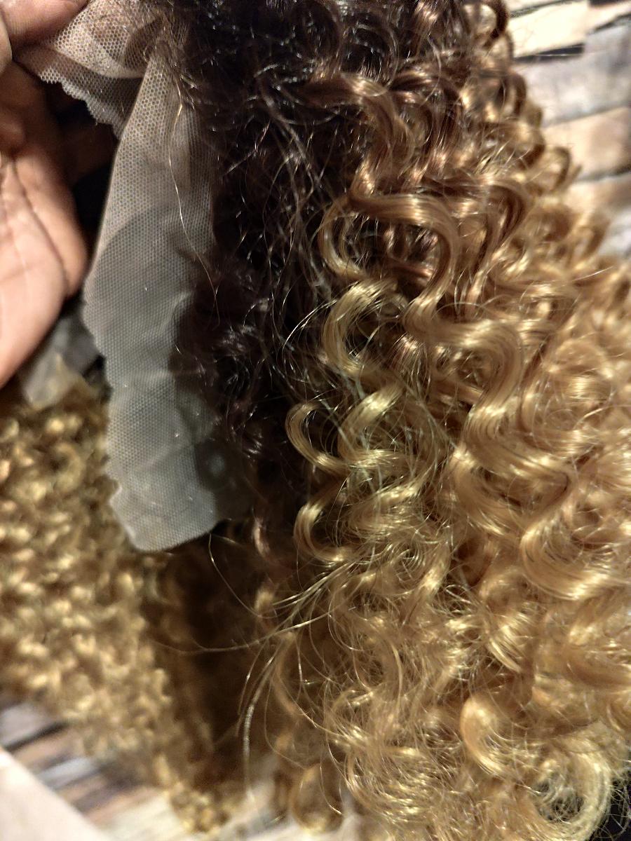 40.64 Cm Afro Kinky Curly Lace Front Wigs Synthetic Curly Wigs For Women Pre Plucked Heat Resistant Fiber Hair Lace Front Wigs photo review