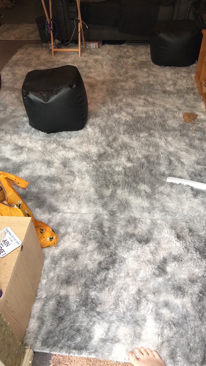 Large Soft Fluffy Rugs Living Room Bedroom 200x300cm Super Soft Fluffy Shaggy Rug Thick Pile Non Shedding Area Rugs for Bedroom Anti Slip(Sliver grey) photo review