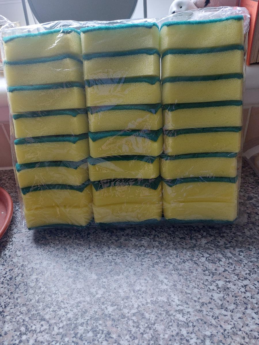 [Super Absorbent] Double-sided Scouring Pad - 12/24pcs, Super Absorbent, Durable Anti-scratch - Household Cleaning, Dishwashing, School Preparation photo review