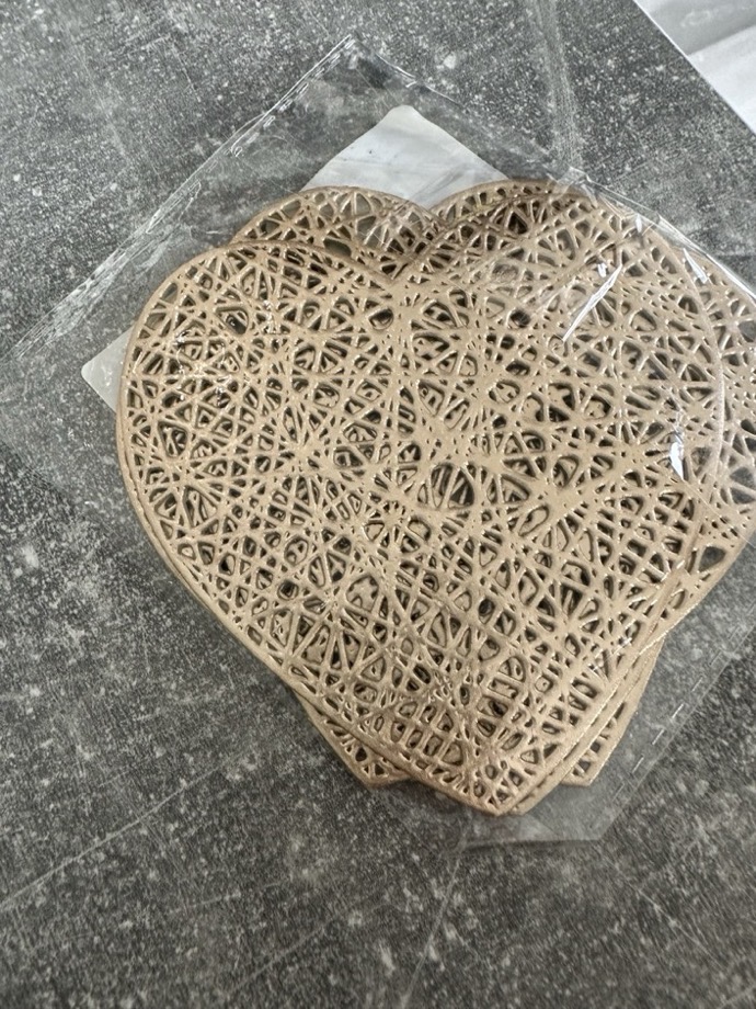 4pcs, Placemats, Creative Love Heart Shape Small Coaster, Household Decorative Meal Coaster, PVC Heat Insulation Bronzing Coaster, Coffee Non-slip Placemat, Dining Table Decor photo review