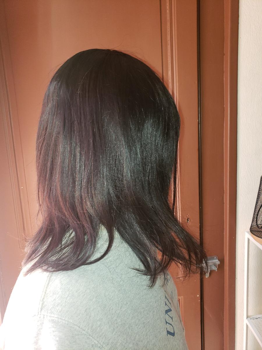 Brazilian Human Hair Short Bob Wig for Women, Featuring Bangs And Straight Style, a Glueless Full Machine-Made Wig with 150% Density photo review