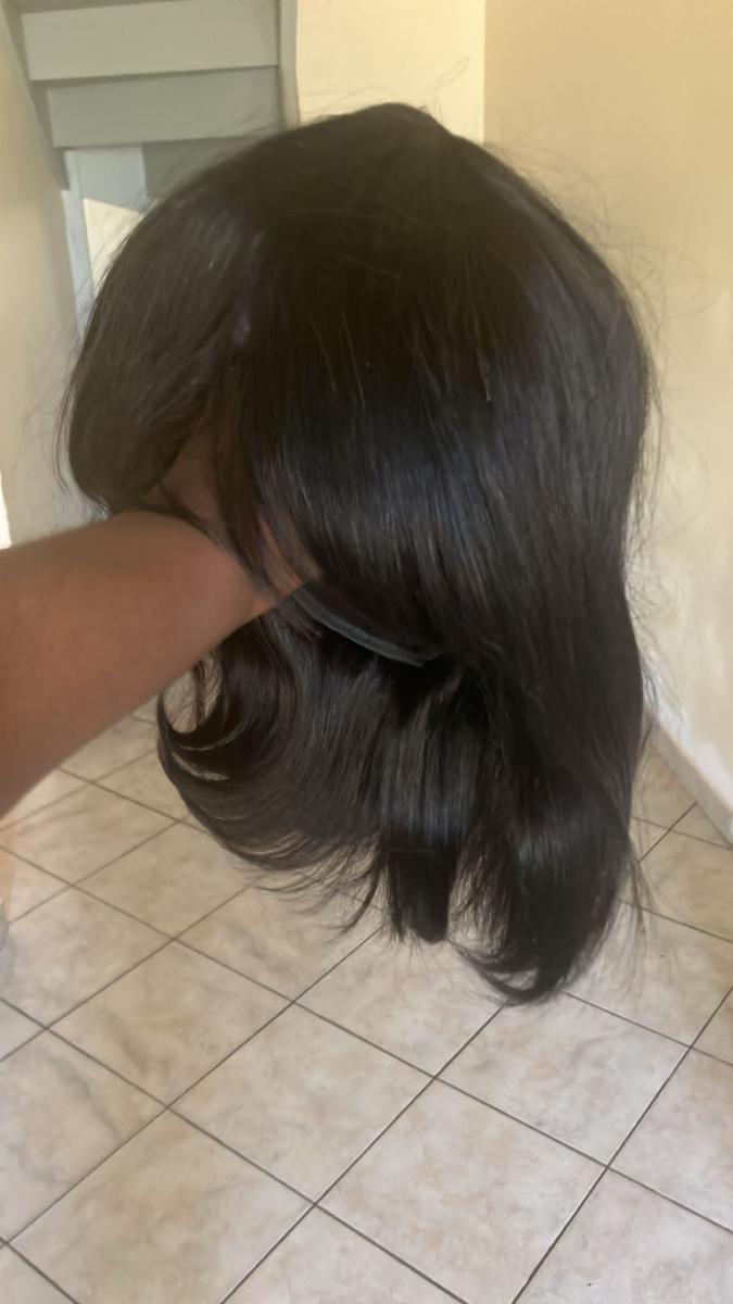 Straight Short Bob Wig with Bangs Human Hair 150% Density Glueless Straight Bob Wig Human Hair with Bangs Bob Wigs for Women No Lace Front Wigs Full Machine Made Straight Bob Wig photo review