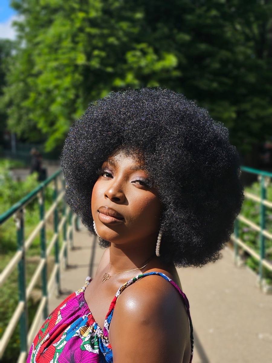 70s Afro Curly Wig for - Soft, Natural-Looking Synthetic Hair, Voluminous & Fluffy Black Afro Wig for Daily Wear, Parties, and Cosplay, Party Hairpiece, Naturallooking Hairpiece photo review