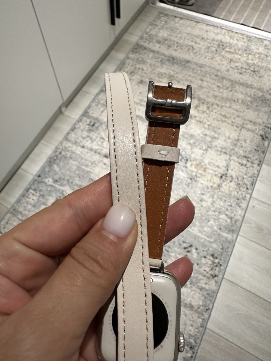 Шкіряний ремінь з подвійним туром для iWatch ultra band 49mm 45mm — фото покупця