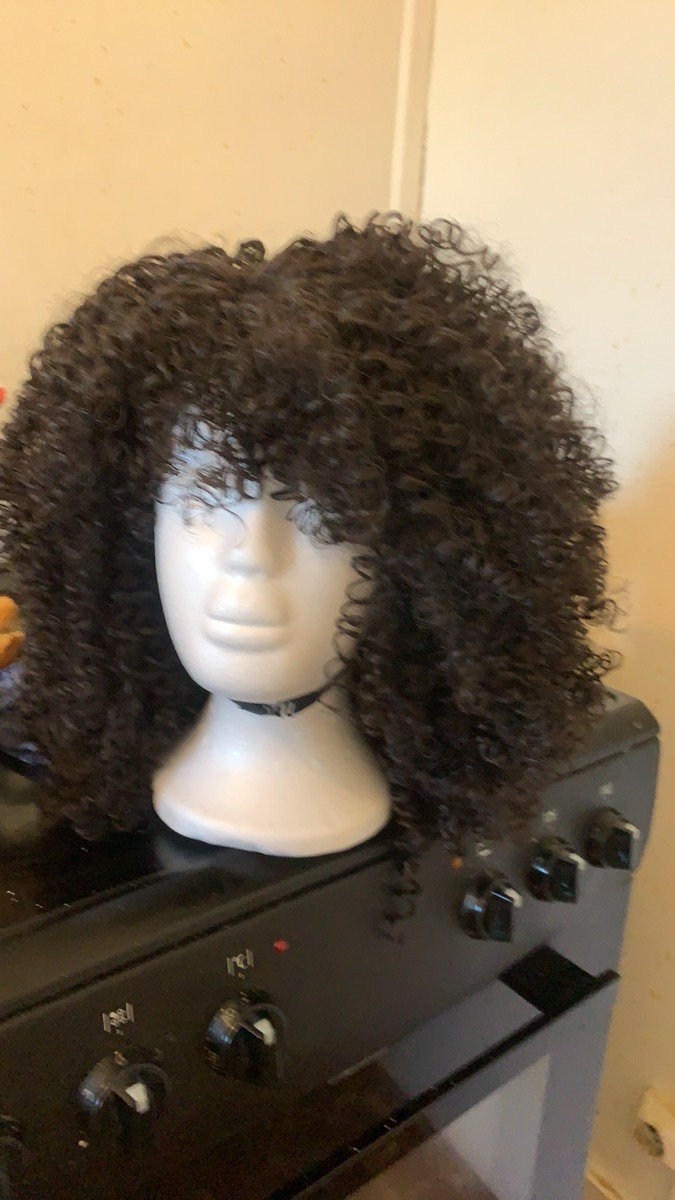 Women's Fashion Short Curly African Small Curl Black 40.64 cm Synthetic Fiber Hair Replacement Wig for Women Heat Resistant Fiber Wig Suitable for Daily Wear Halloween Christmas Carnival Wedding Dance photo review
