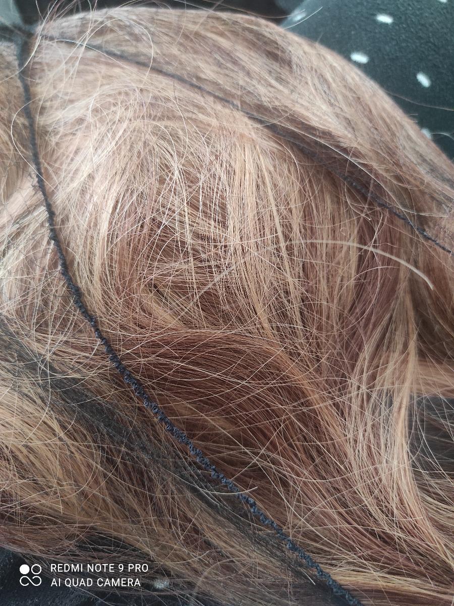 Halloween Dress Up Wig Routine Wig Long Loose Wave Coppery Brown Wig with Bangs High Density Highlight Golden Wig Heat Resistant Synthetic Wig for Women Daily Party Use 91.44 cm photo review