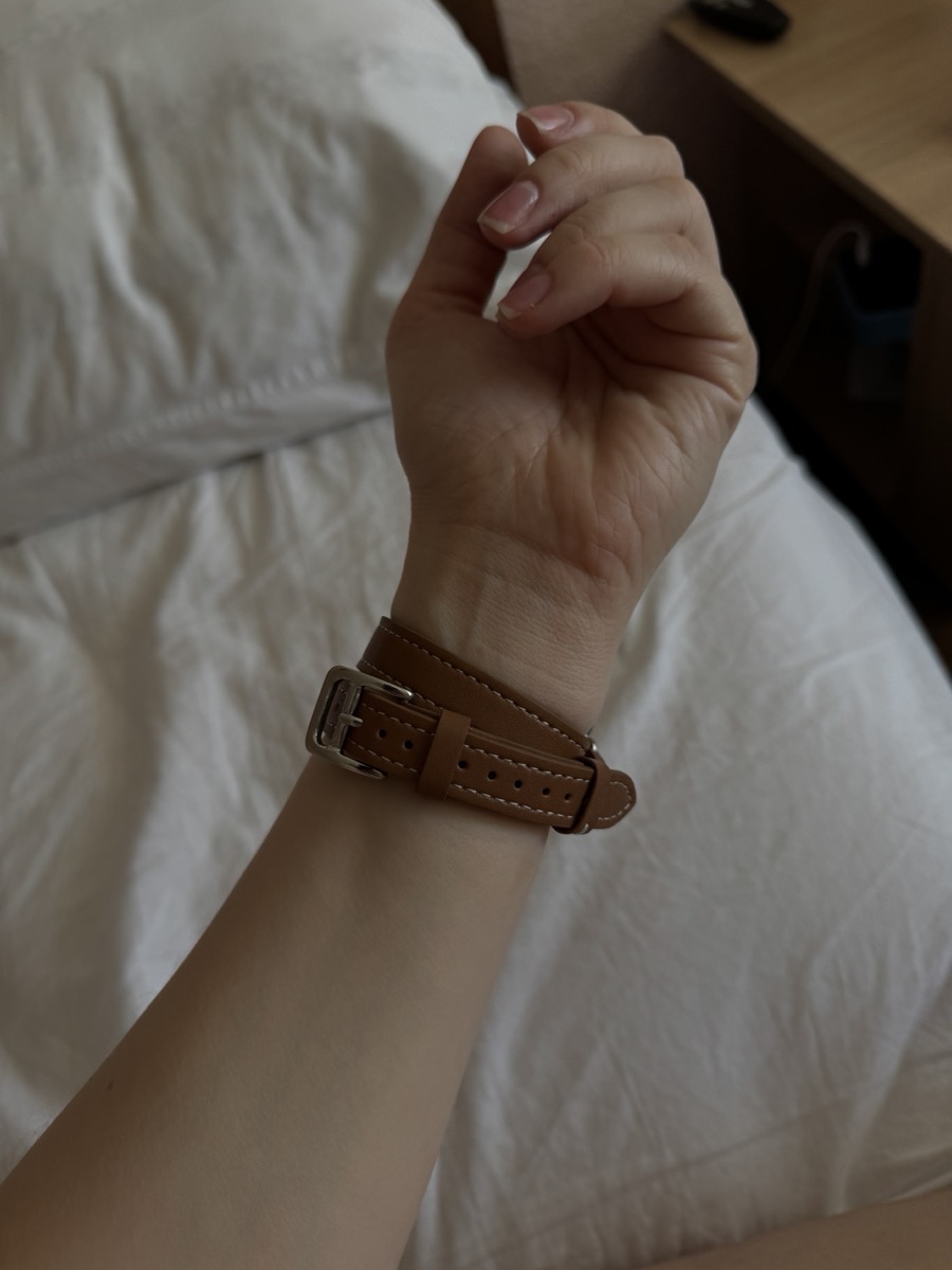 Шкіряний ремінь з подвійним туром для iWatch ultra band 49mm 45mm — фото покупця