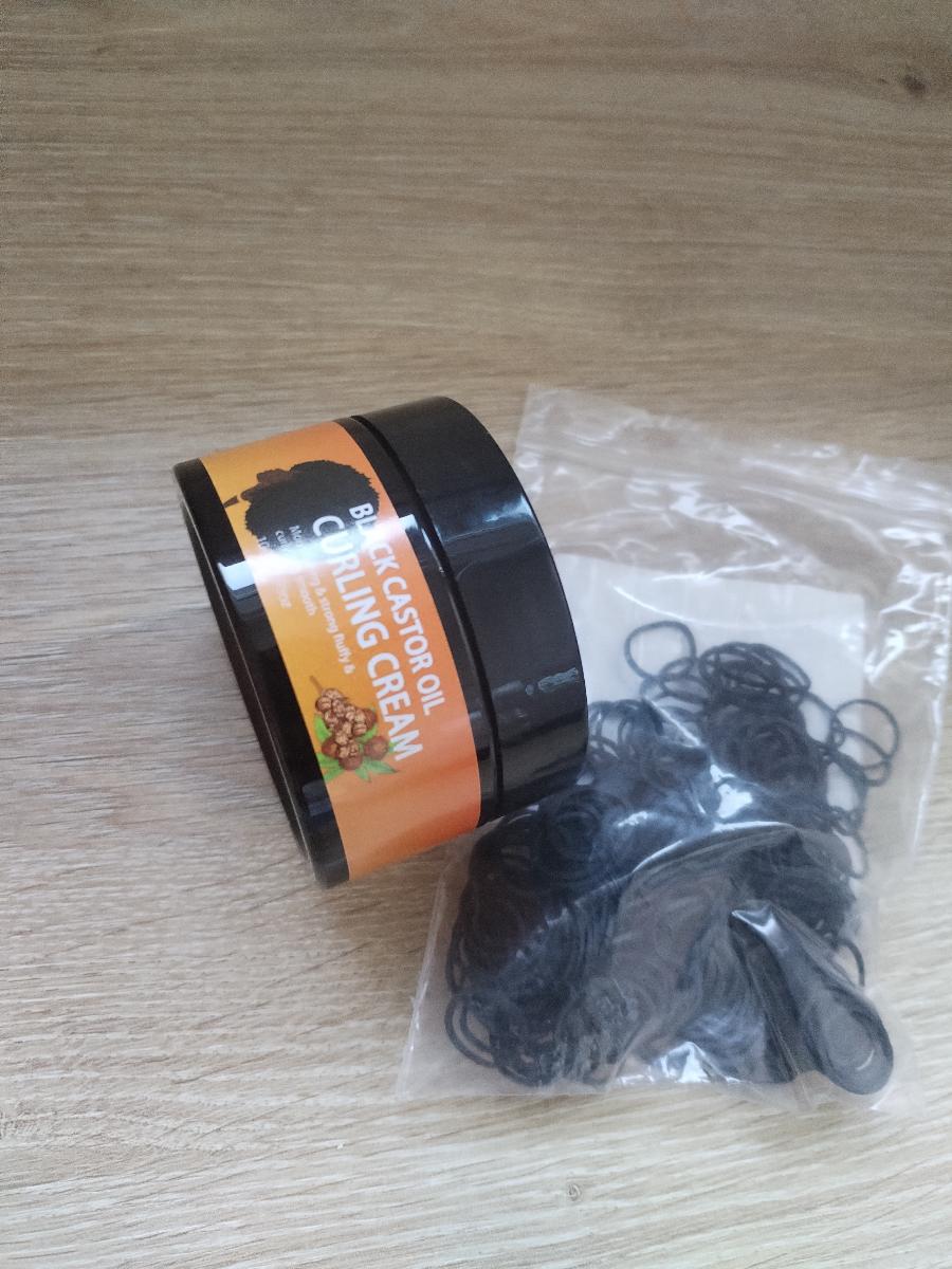 100G Black Castor Oil Curl Cream Infused with Argan Oil - Long-Lasting Anti-Frizz Curls, Moisturizing Curl Elastic Styling Conditioner Cream, for Dry And Curly Hair, Unisex photo review