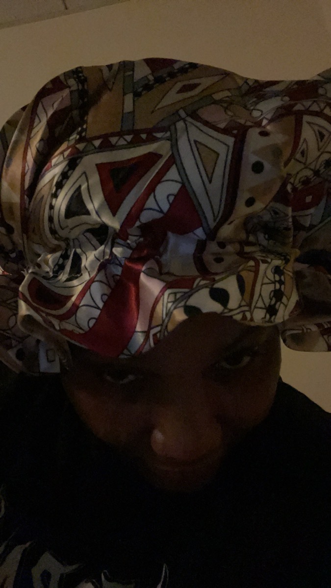 Women Satin Bonnet Cap Double Layer Y Big Bonnet for Lady Printing Sleep Cap Head Wrap photo review