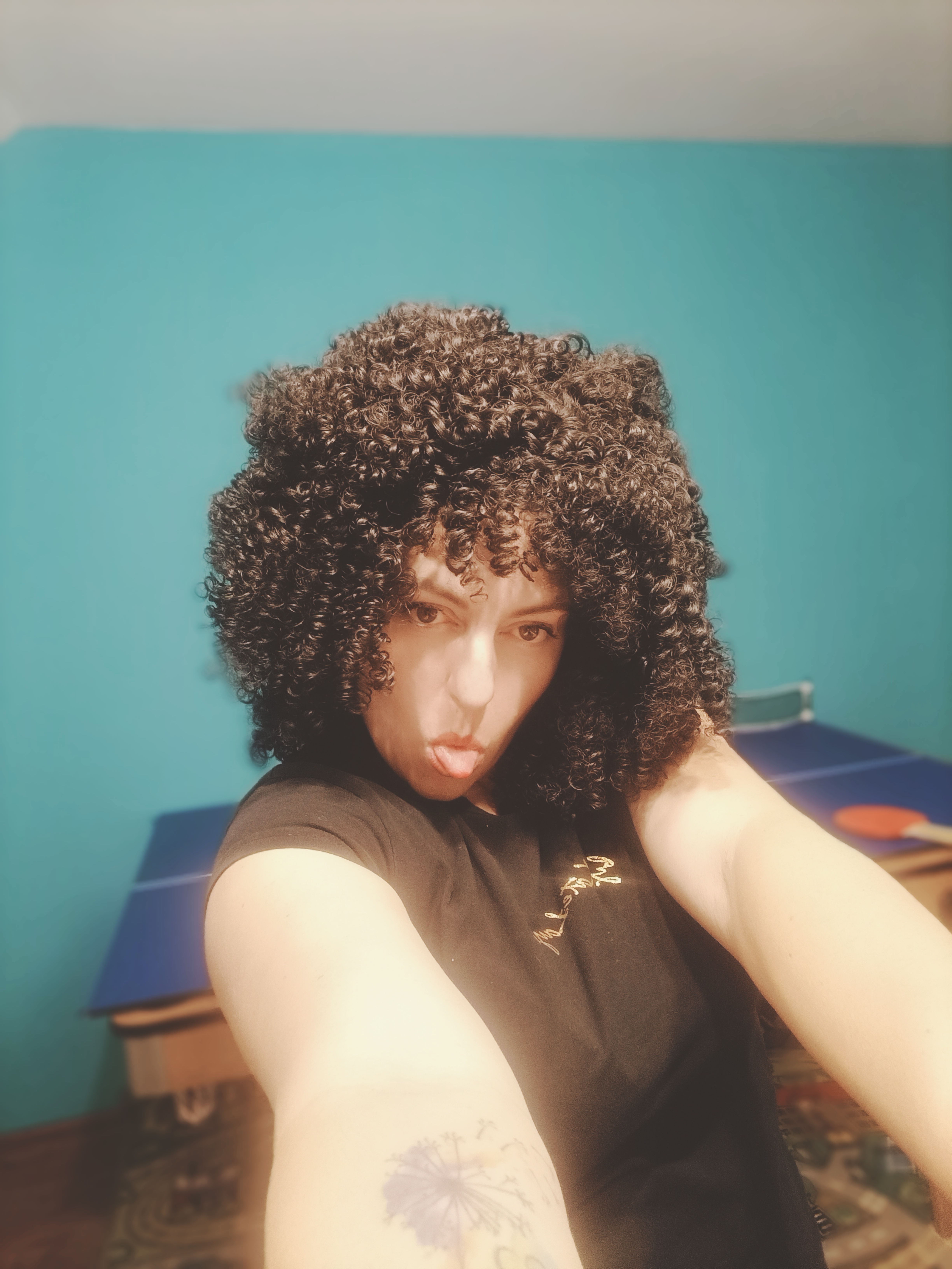Women's Fashion Short Curly African Small Curl Black 40.64 cm Synthetic Fiber Hair Replacement Wig for Women Heat Resistant Fiber Wig Suitable for Daily Wear Halloween Christmas Carnival Wedding Dance photo review