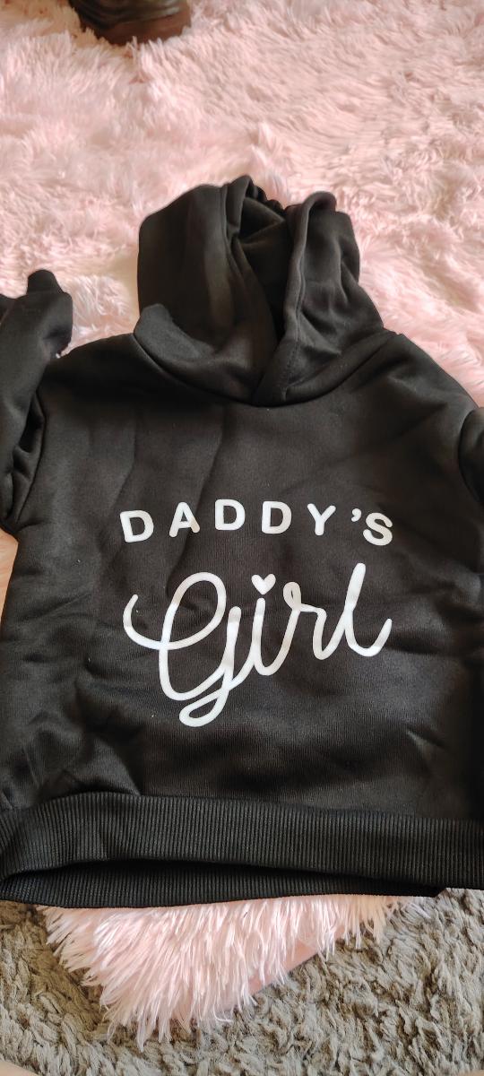 Baby Girl'S DADDY'S GIRL Letter Pattern Hoodie And Casual Long Pants Spring And Autumn Spo — customer photo