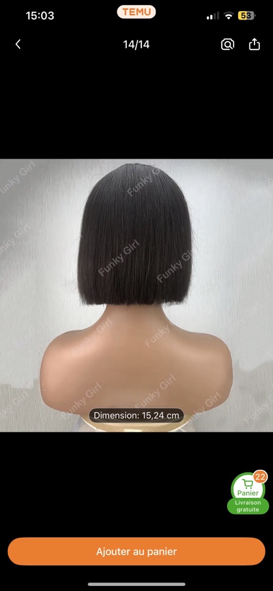Brazilian Human Hair Short Bob Wig for Women, Featuring Bangs And Straight Style, a Glueless Full Machine-Made Wig with 150% Density photo review