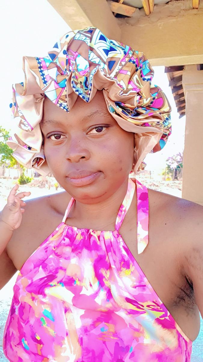 Women Satin Bonnet Cap Double Layer Y Big Bonnet for Lady Printing Sleep Cap Head Wrap photo review