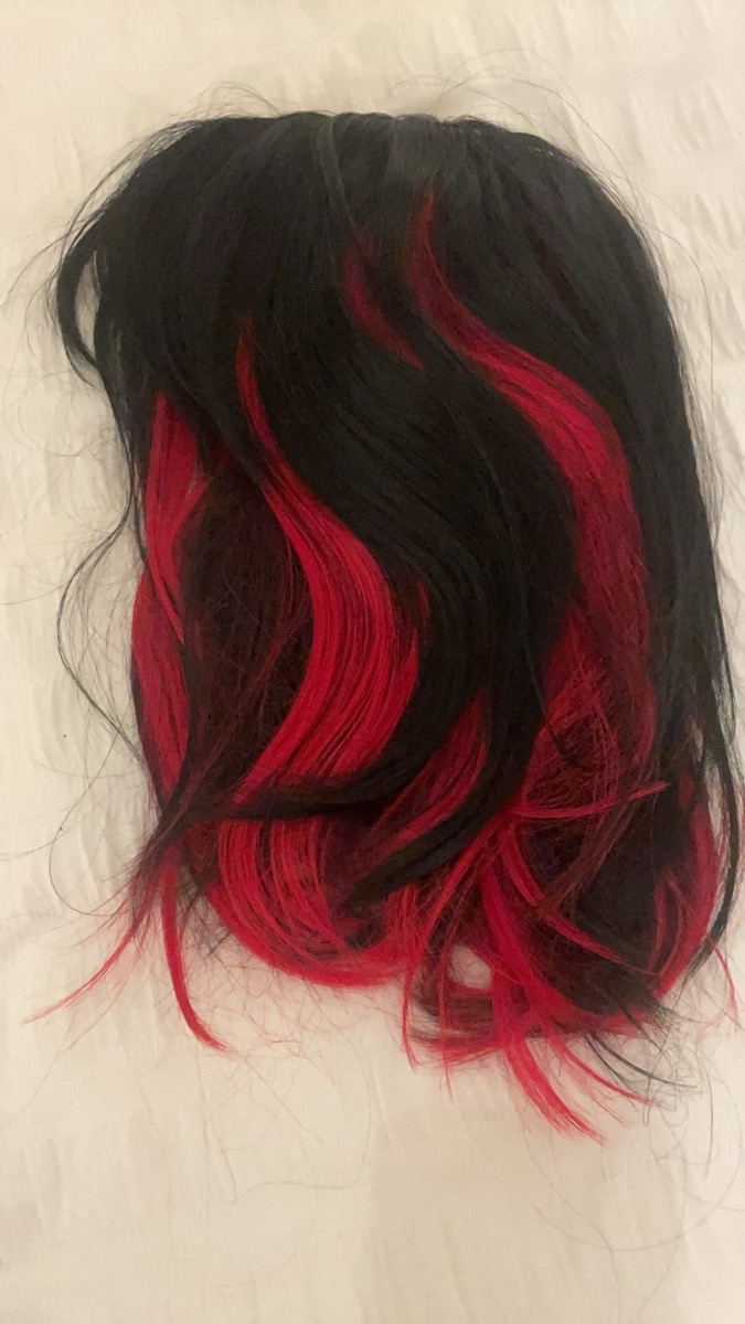 Wine Red Wig And Bangs Short Sstraight Bob Wig for Ladies, 30.48 cm Synthetic Colored Wig for Festival Role-playing Parties photo review