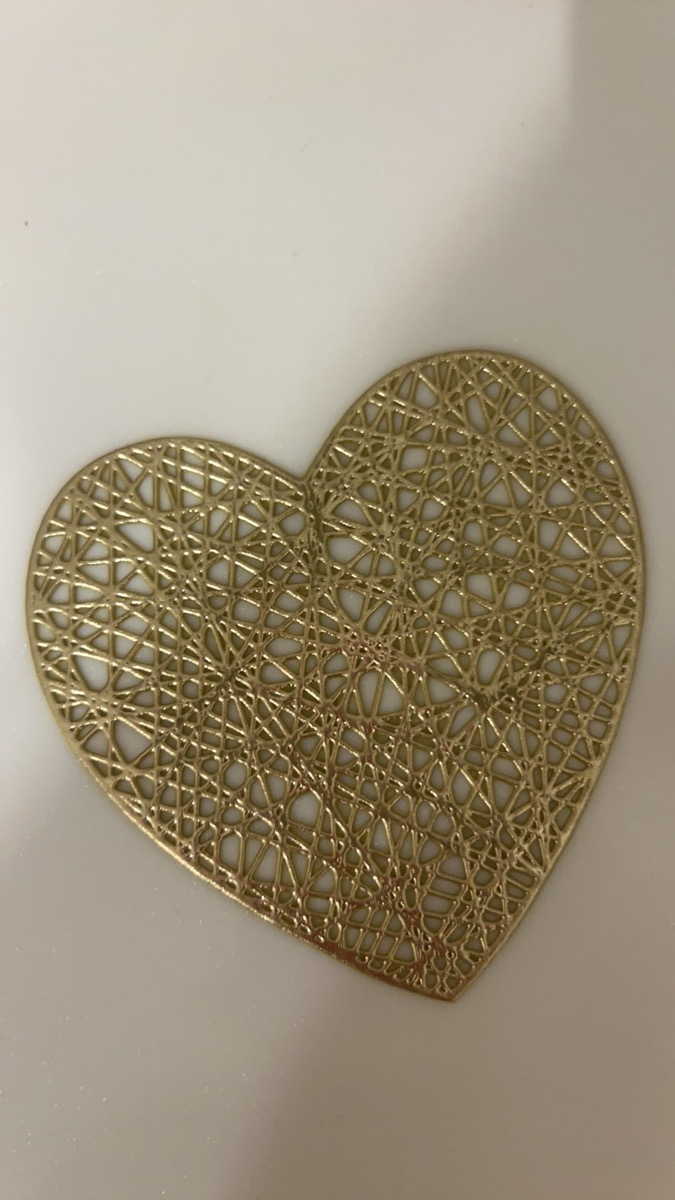 4pcs, Placemats, Creative Love Heart Shape Small Coaster, Household Decorative Meal Coaster, PVC Heat Insulation Bronzing Coaster, Coffee Non-slip Placemat, Dining Table Decor photo review