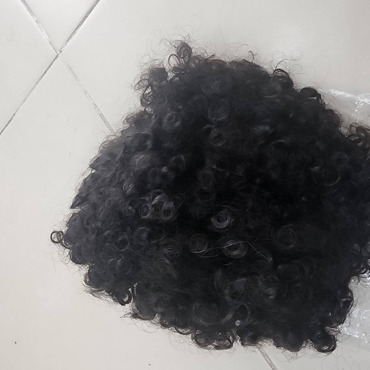 Extensions de Queue de Cheval Bouclée Afro Ananas avec Cordon et Frange - Coiffure Enroulée à Clips pour Cheveux Courts, Noir Gris, Style Polyvalent pour Tous les Jours & Occasions Spéciales, Accessoire Chic pour Chignon | Attache Sécurisé par Clip, Pièce de Cheveux Afro photo review
