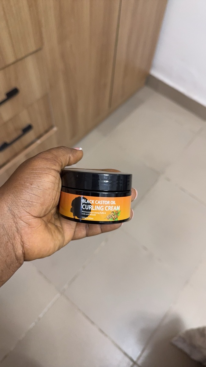 100G Black Castor Oil Curl Cream Infused with Argan Oil - Long-Lasting Anti-Frizz Curls, Moisturizing Curl Elastic Styling Conditioner Cream, for Dry And Curly Hair, Unisex photo review