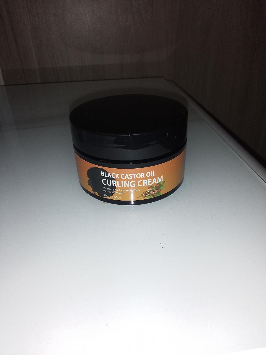 100G Black Castor Oil Curl Cream Infused with Argan Oil - Long-Lasting Anti-Frizz Curls, Moisturizing Curl Elastic Styling Conditioner Cream, for Dry And Curly Hair, Unisex photo review