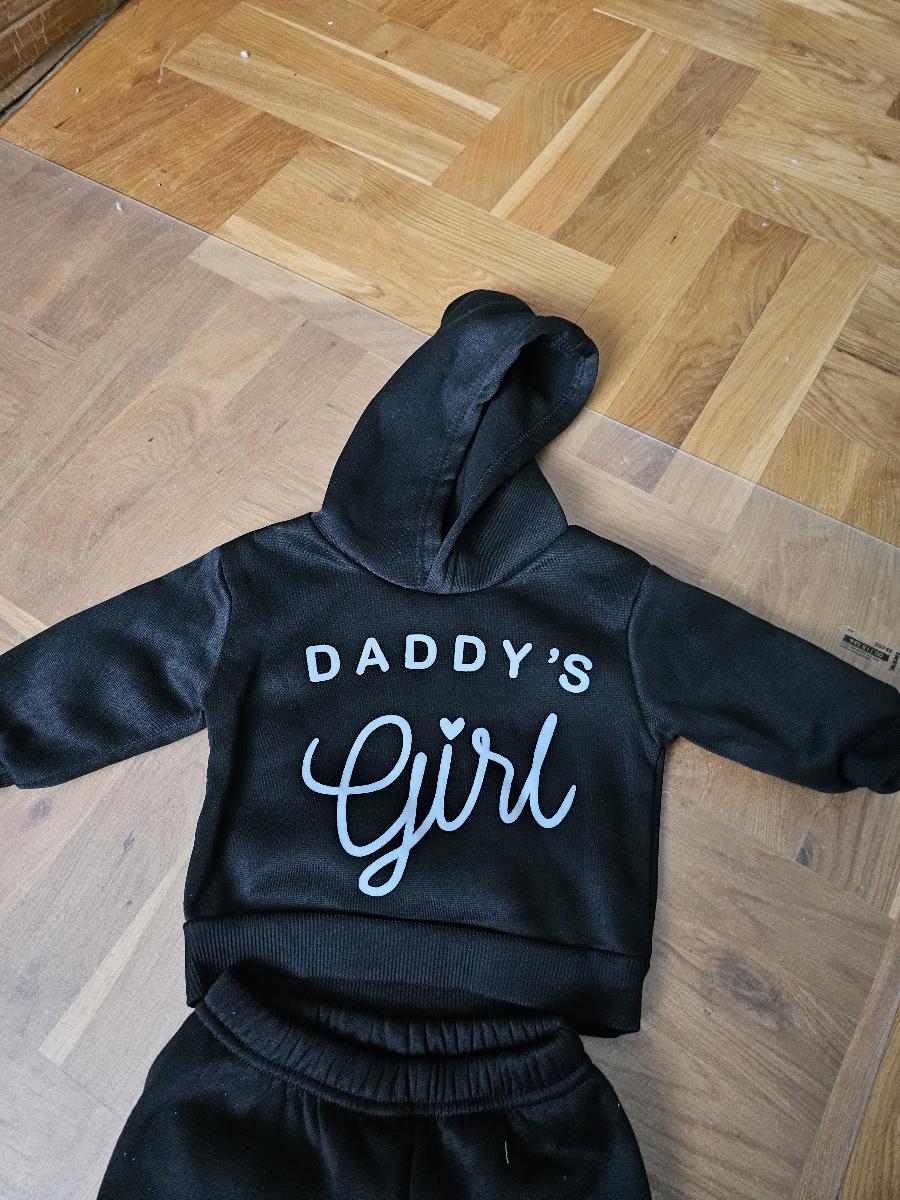 Baby Girl'S DADDY'S GIRL Letter Pattern Hoodie And Casual Long Pants Spring And Autumn Spo — customer photo