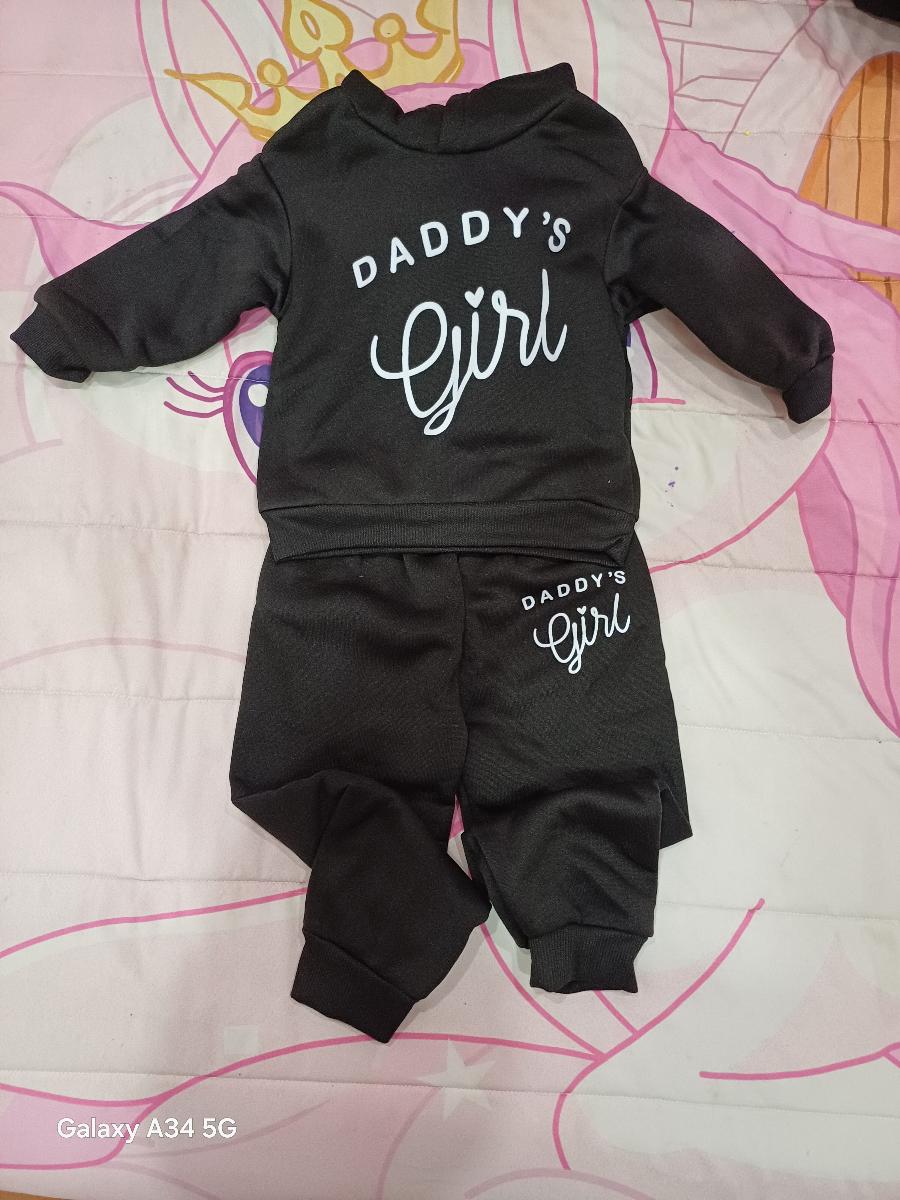 Baby Girl'S DADDY'S GIRL Letter Pattern Hoodie And Casual Long Pants Spring And Autumn Spo — customer photo