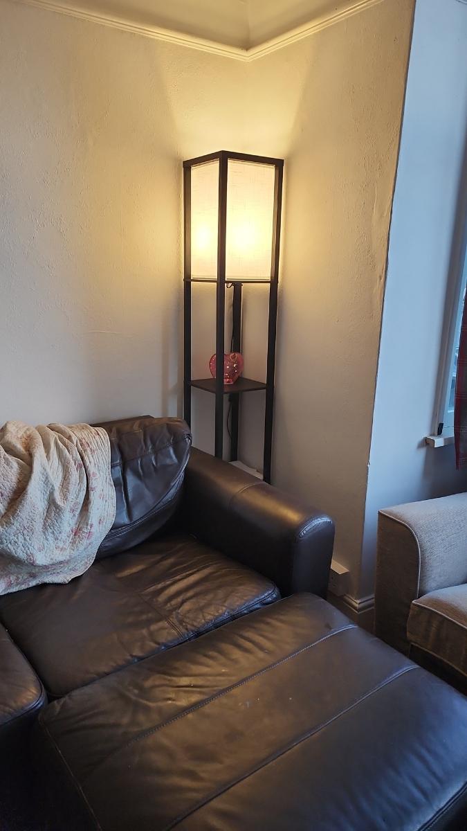 Black Floor Lamp with Wooden Shelf, LED Lighting, Suitable for Living Room, Bedroom, Office, Mother's Day Gift, Gifting, Women's Preference, Stylish and Attractive Design photo review