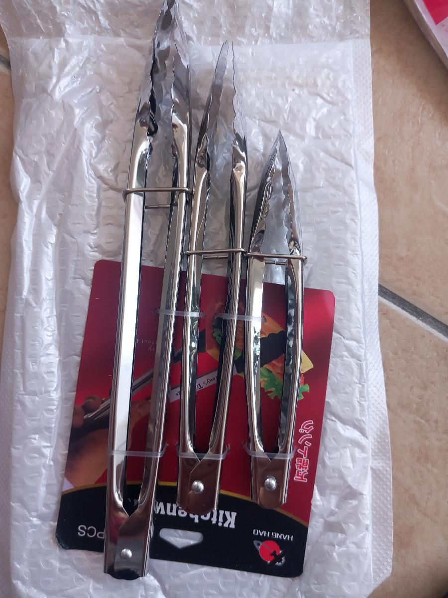 3pcs Stainless Steel Kitchen Tongs Set - 3 Heavy-Duty Food Tongs with Locking Design, Serving Tongs, Food Tongs, BBQ Tongs, Stainless Steel Fruit Tongs, Bread Tongs, Steak Tongs, Salad Tongs, Dessert Tongs, Non-Slip, Suitable for Buffet photo review