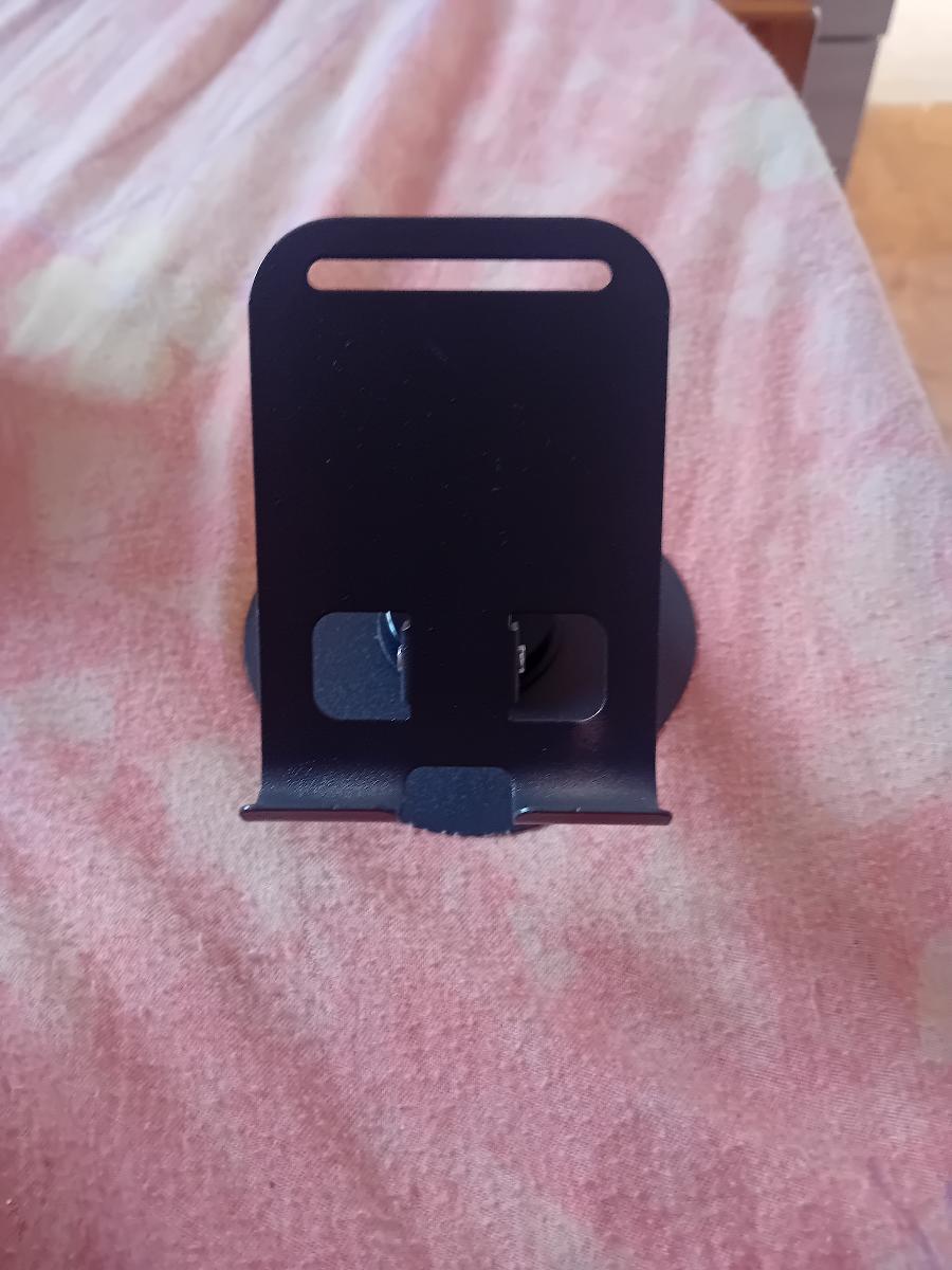 Support Téléphone Portable, Support de Bureau Rotatif à 360°, avec Hauteur Réglable en Deux Niveaux et un Design Pliable, Adapté à une Utilisation au Bureau et au Chevet, Très Compatible photo review