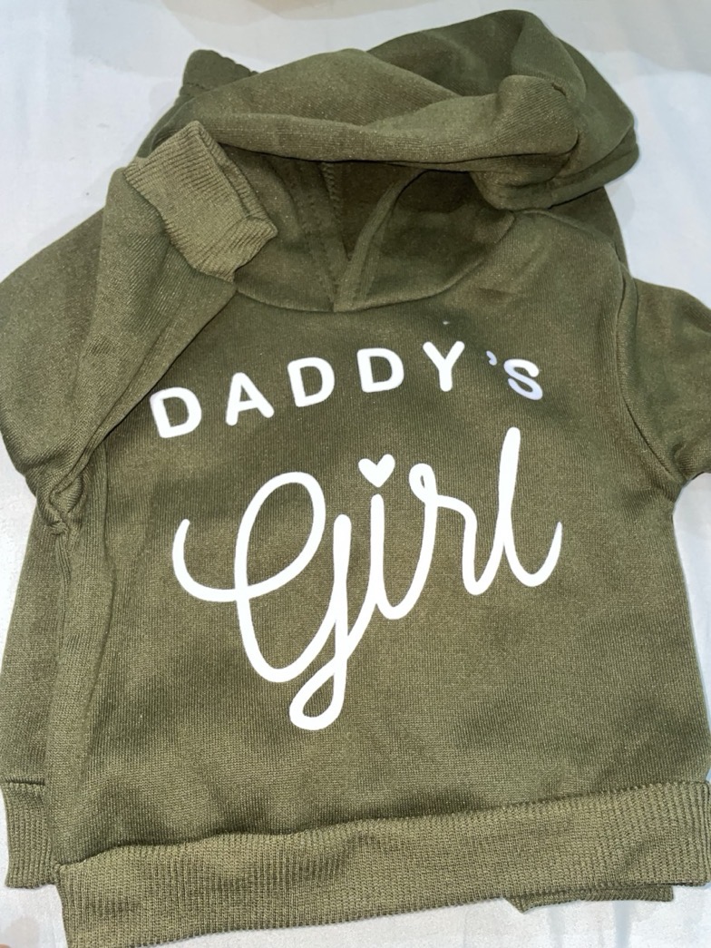 Baby Girl'S DADDY'S GIRL Letter Pattern Hoodie And Casual Long Pants Spring And Autumn Spo — customer photo