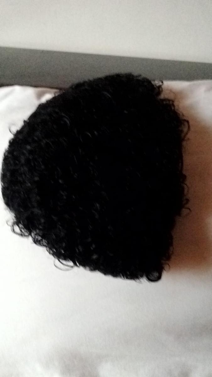 Women'S Afro Kinky Curly Human Hair Wig Short Curly Wave Human Hair Wig with Bangs Full Machine Made 200% Density Basic Style Suitable for Daily Wear photo review