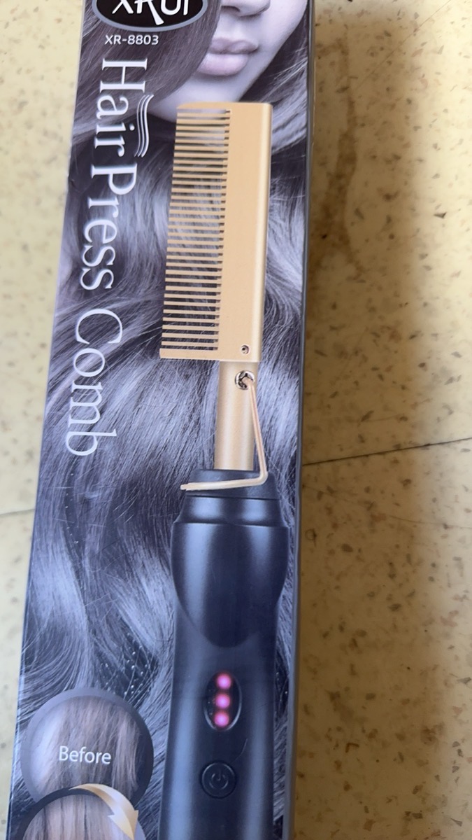 Electric Hot Heating Comb Curling Iron Pressing Comb for Wig Fast Heating Straightening Brush Hair Wax Stick Styling Tool Set photo review