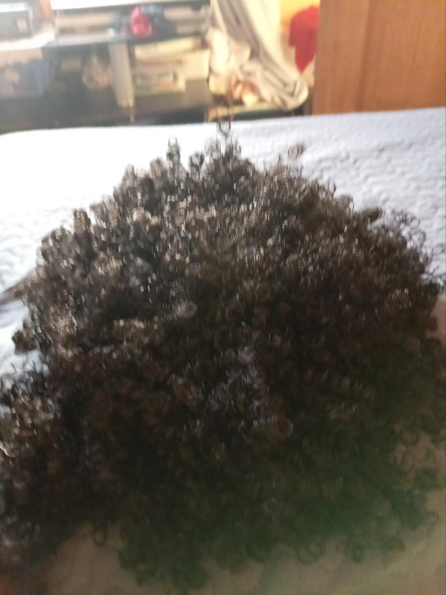 Short Afro Curly Wigs for Women Wavy Curly Wig Synthetic Heat Resistant Curly Afro Wig with Bangs Big Stretch Fluffy Curly Afro Wig 30.48 cm High-Density Soccer Fan Wig, Elastic Cap for Easter Rave Anime Music Festival Cosplay photo review
