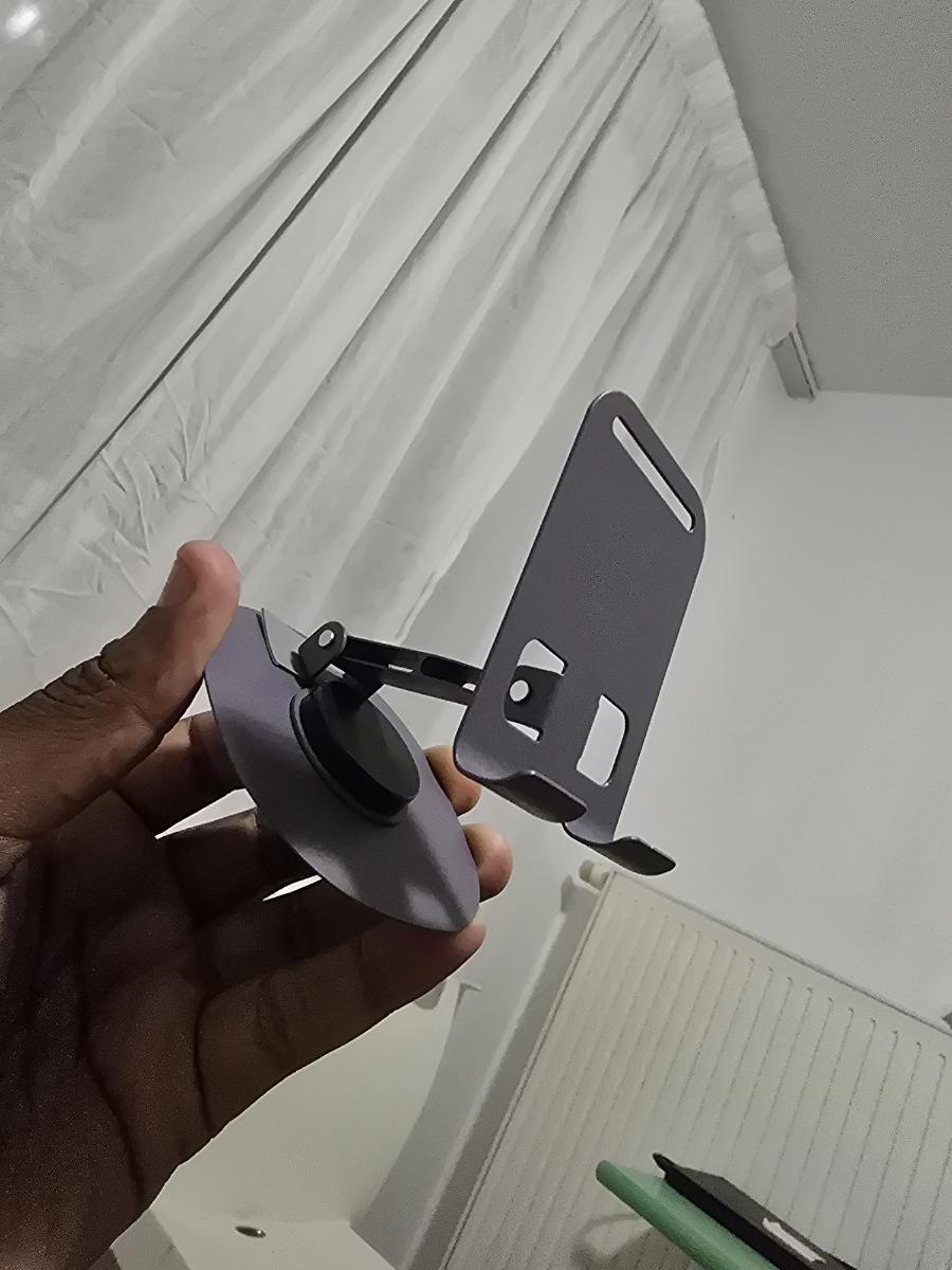 Support Téléphone Portable, Support de Bureau Rotatif à 360°, avec Hauteur Réglable en Deux Niveaux et un Design Pliable, Adapté à une Utilisation au Bureau et au Chevet, Très Compatible photo review