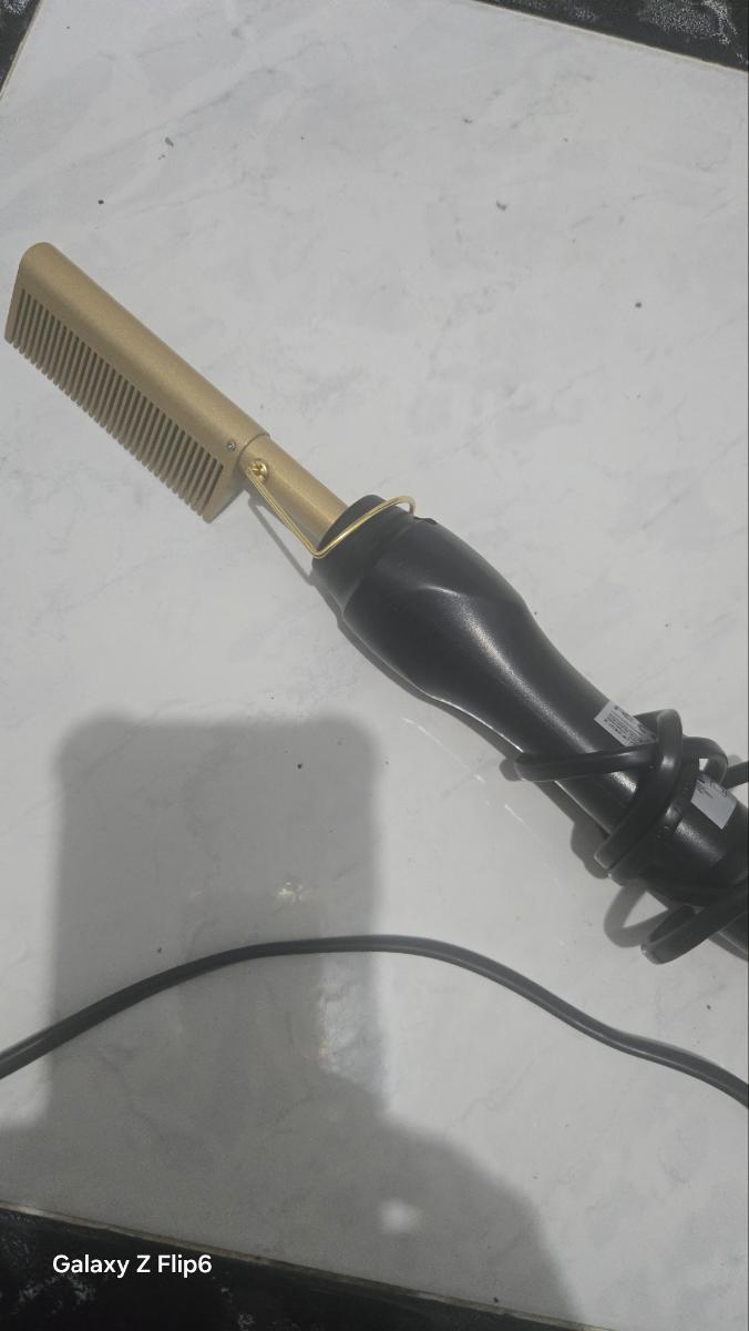 Electric Hot Heating Comb Curling Iron Pressing Comb for Wig Fast Heating Straightening Brush Hair Wax Stick Styling Tool Set photo review