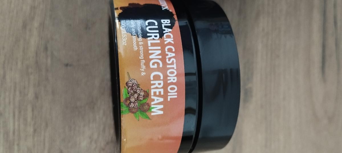 100g Black Castor Oil Curl Cream, Infused with Argan Oil - Curl Long-Lasting Anti-Frizz Hair, Keep Moisturized Curls Elastic Styling Conditioner Cream, Suitable for Dry and Curly Hair, Unisex. photo review