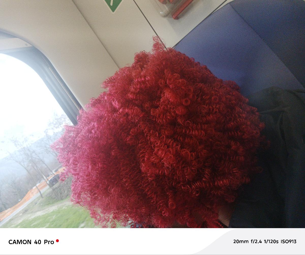 Short Afro Curly Wigs for Women Wavy Curly Wig Synthetic Heat Resistant Curly Afro Wig with Bangs Big Stretch Fluffy Curly Afro Wig 30.48 cm High-Density Soccer Fan Wig, Elastic Cap for Easter Rave Anime Music Festival Cosplay photo review