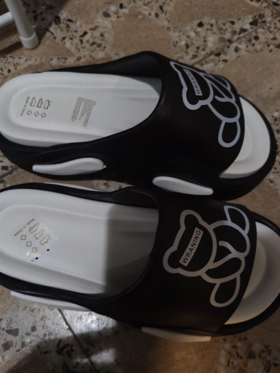 New Fashion Women's Cute Cartoon Bear Pattern EVA High-Heel Slippers, Super Comfortable, Soft, Lightweight, Wear-Resistant, and Non-Slip, Elegant Two-Tone Design, Casual Open-Toe for Outdoor Wear, Suitable for Daily Life or Beach Walks and Vacations photo review