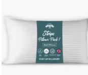 Posh Tag Hotel Quality Stripe Pillow Pack of 1, 2, 4, 6, 8 Bounce Back Bed Pillows Premium Filled photo review