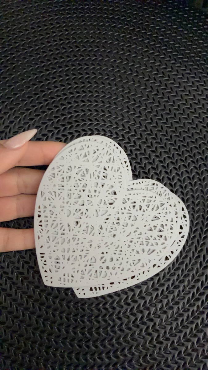 4pcs, Placemats, Creative Love Heart Shape Small Coaster, Household Decorative Meal Coaster, PVC Heat Insulation Bronzing Coaster, Coffee Non-slip Placemat, Dining Table Decor photo review