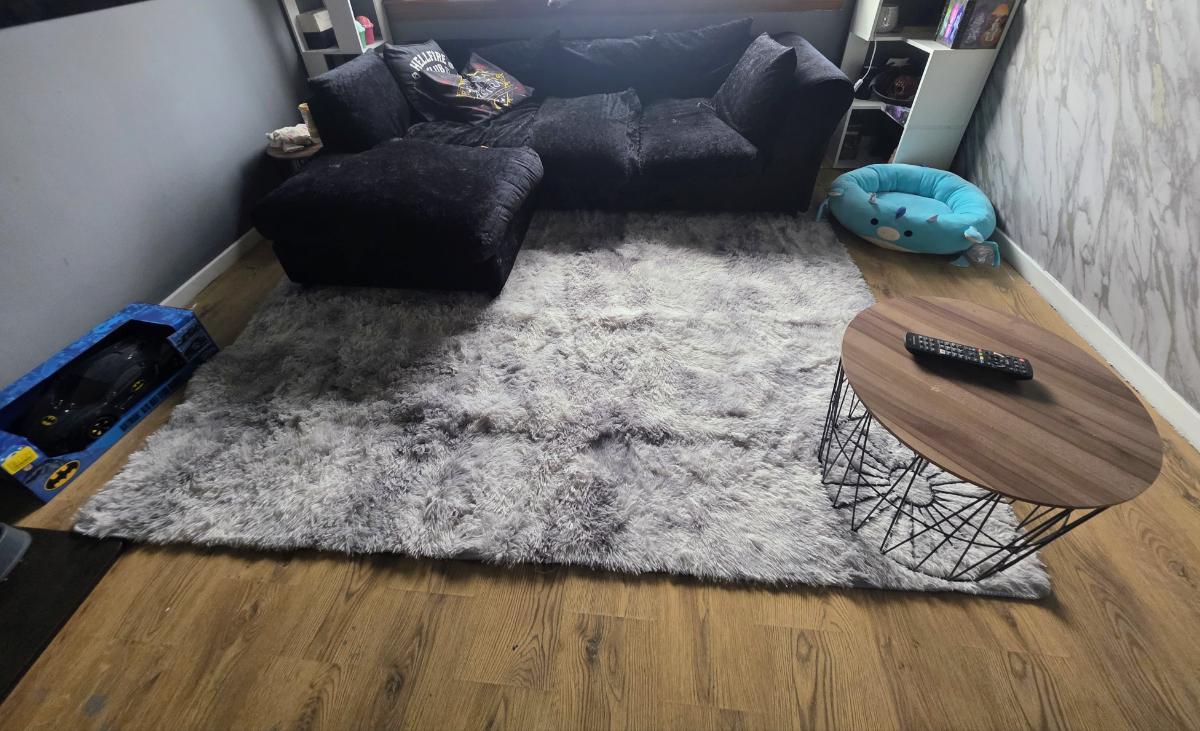 1pc 230*160cm Thick Large Shaggy Rugs Living Room Bedroom Carpet Hallway Runner Rug Floor Mats Light Grey photo review