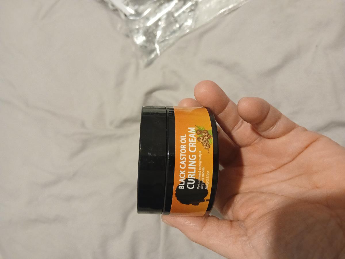 100g Black Castor Oil Curl Cream, Infused with Argan Oil - Curl Long-Lasting Anti-Frizz Hair, Keep Moisturized Curls Elastic Styling Conditioner Cream, Suitable for Dry and Curly Hair, Unisex. photo review