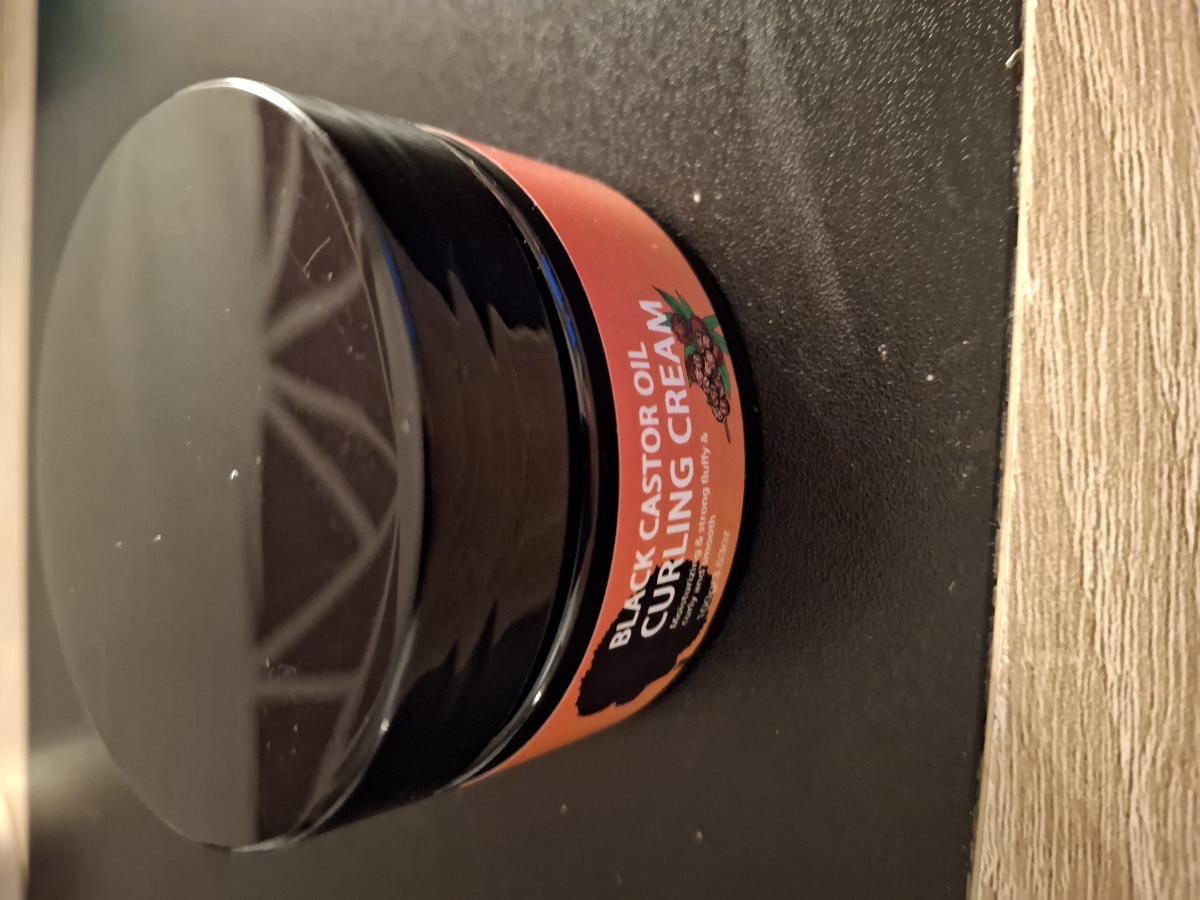 100g Black Castor Oil Curl Cream, Infused with Argan Oil - Curl Long-Lasting Anti-Frizz Hair, Keep Moisturized Curls Elastic Styling Conditioner Cream, Suitable for Dry and Curly Hair, Unisex. photo review